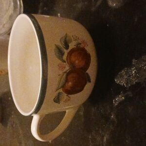 Vintage China Pearl Casuals Apple Stoneware Mugs